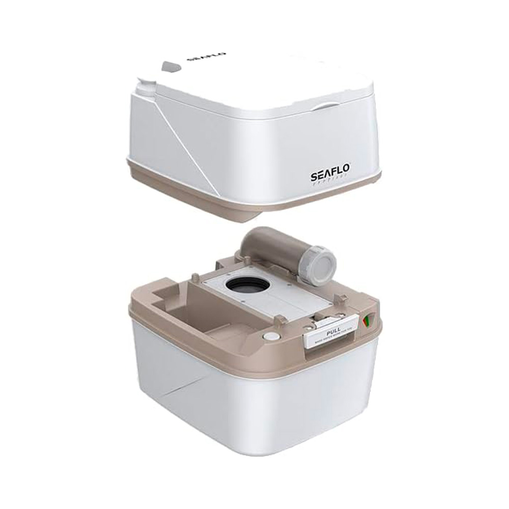 Camping Toilette "Premium" Seaflo 12 Lt Basso Bianco - immagine 5