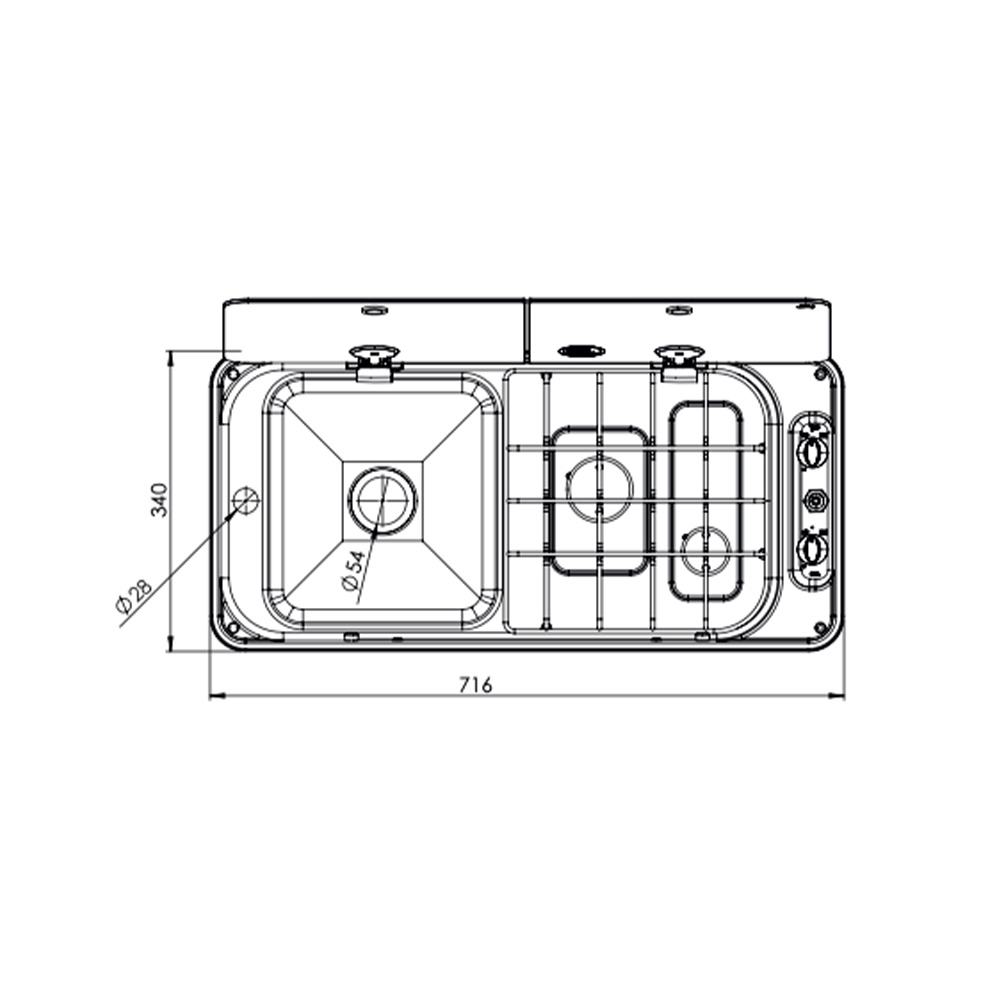 Piano Cottura Can Fl1402 2 Fuochi Vasca Sx - immagine 2