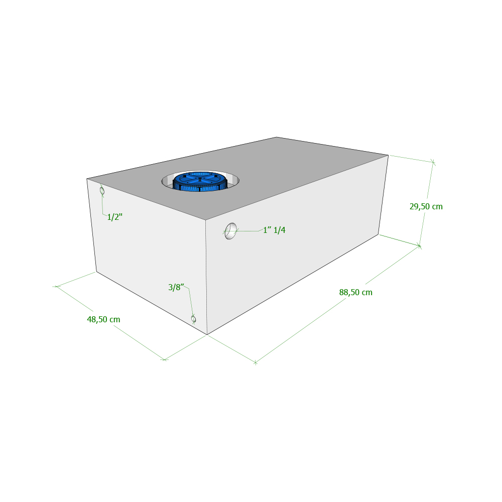 Serbatoio Camper 125 Lt - 88,50×48,50×29,50 Cm