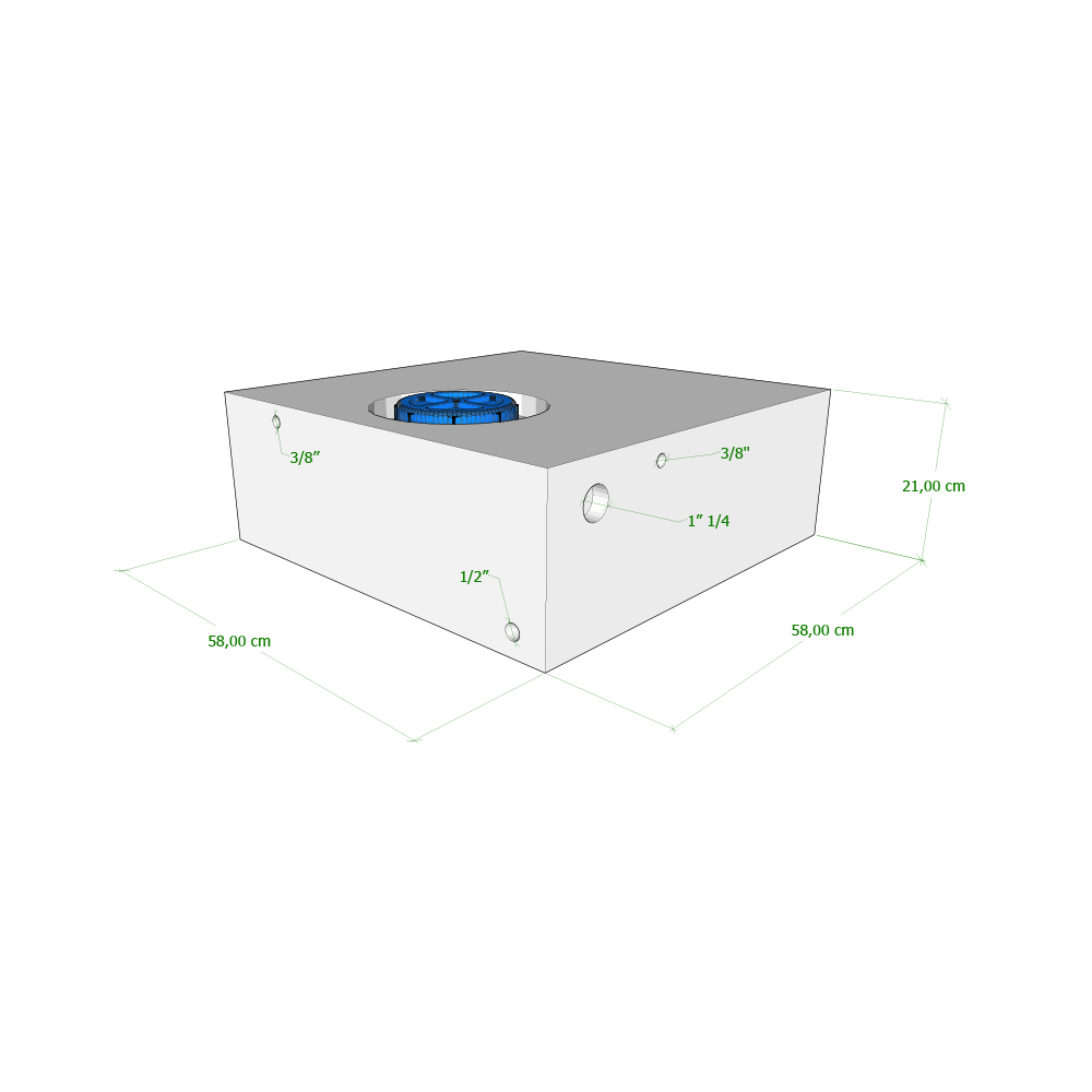 Serbatoio Camper 70 Lt - 58X58X21 Cm
