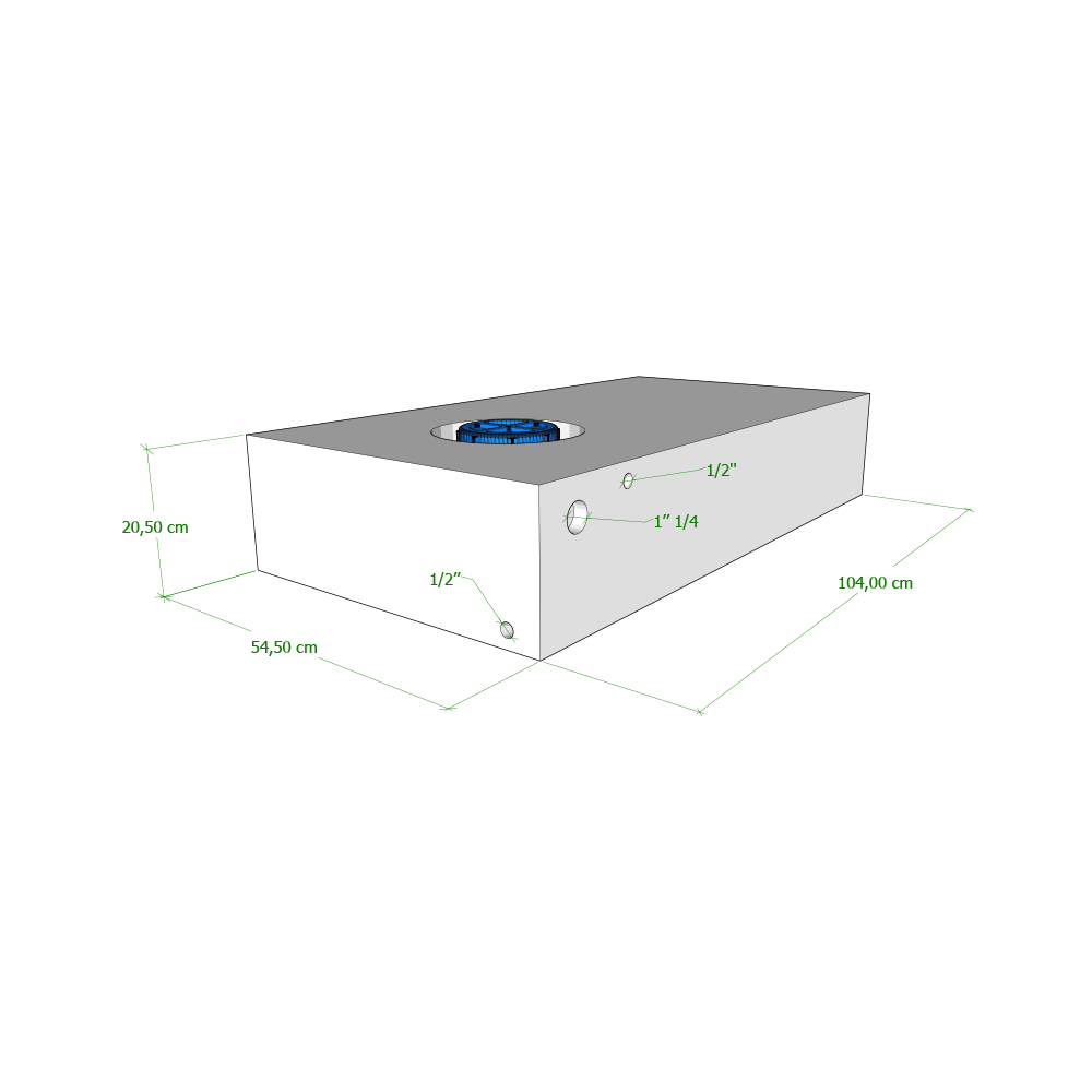 Serbatoio Camper 120 Lt - 104X54,50X20,50 Cm