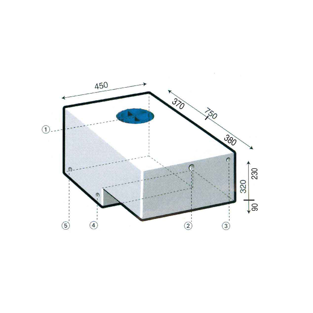 Serbatoio Camper Sagomato 85 Lt – 75X45X32 Cm