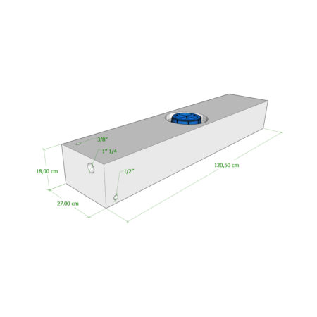 Serbatoio Camper 63 Lt - 130,50X27X18 Cm