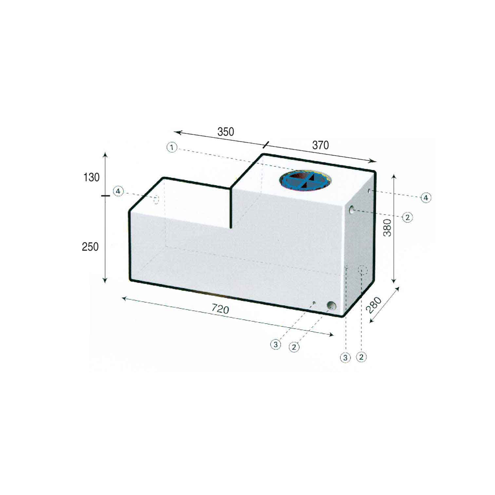 Serbatoio Camper Sagomato 65 Lt – 72X28X38 Cm
