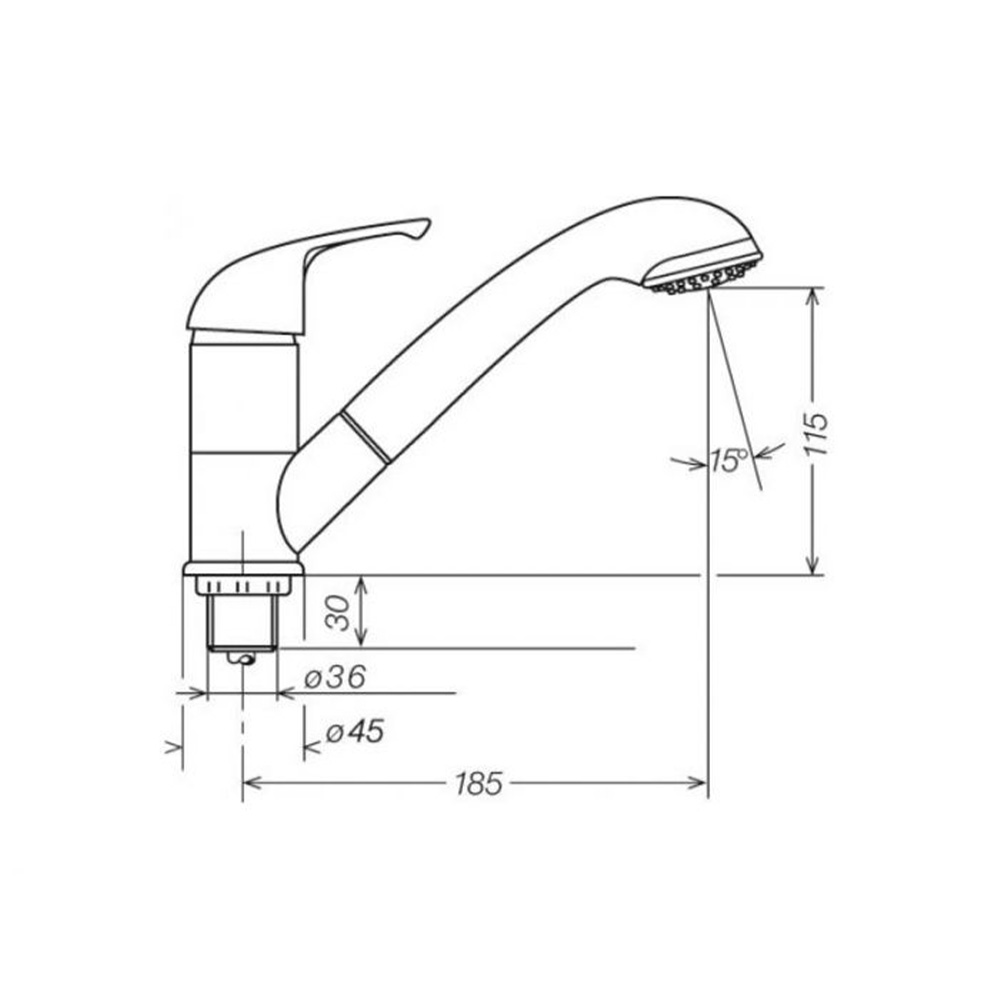 Miscelatore Reich Kama Con Doccia Julia 185Mm - immagine 3