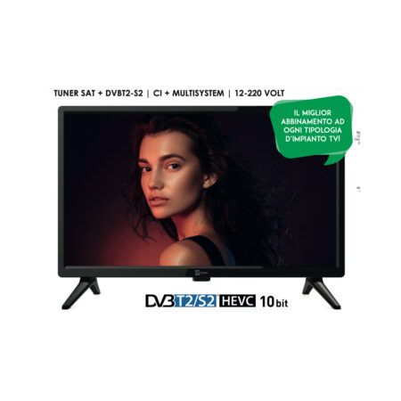 Tv Led Palco Hd 19" Ls10 Tuner Sat Dvbs2 Ci + Dvbt2 12-220V
