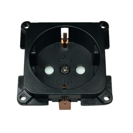 Presa 220 V Schuko C-Line Nero