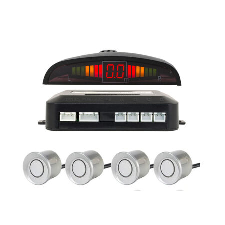 Kit 4 Sensori Silver Parcheggio Con Display