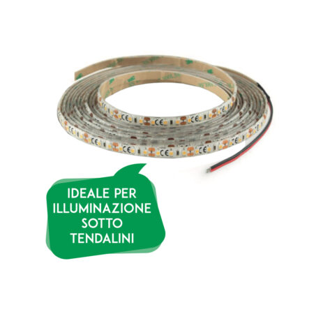 Striscia A Led 12 Volt, Ip65, 120 Led/Mt, Luce Bianco Naturale
