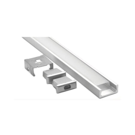 Profilo In Alluminio Con Copertura Opaca 2 Metri Per Strisce Led