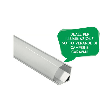 Profilo In Alluminio Angolare Con Copertura Opaca Per Strisce Led