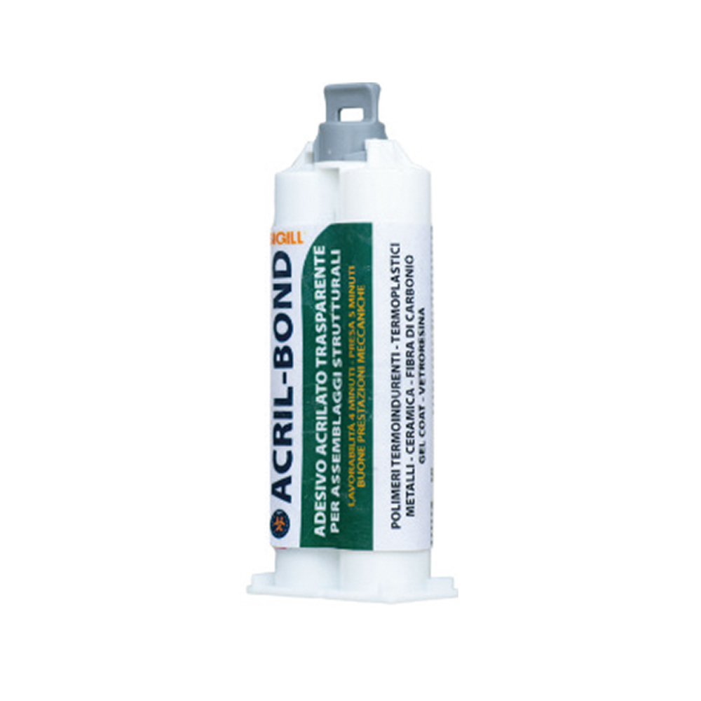 Acril-Bond Adesivo Acrilato Bicomponente Trasparente - Cartuccia 50Ml