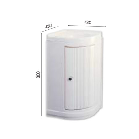 Mobile Bagno Ad Angolo Bianco Apertura Porta Sx - Portarotolo Integrato