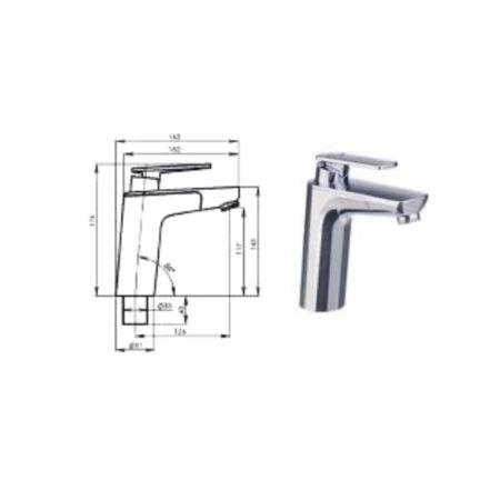 Miscelatore Bagno Vector "E5" Con Micro Interruttore Cromo