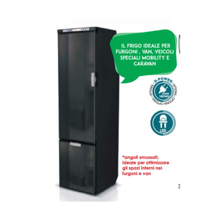 Frigo/Freezer A Compressore Vitrifrigo Verticale Slim 150 Porta Nera 12/24 V