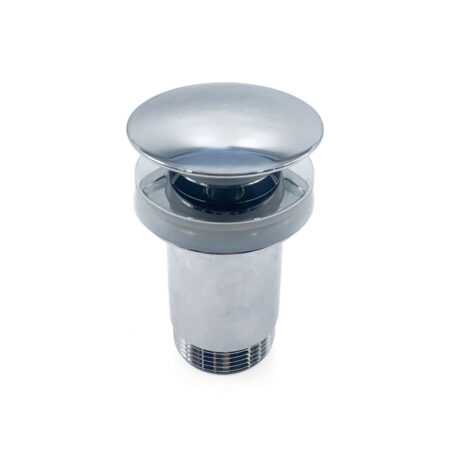 Piletta Easy Click Ottone Cromo Per Lavelli Semisferici In Vetro
