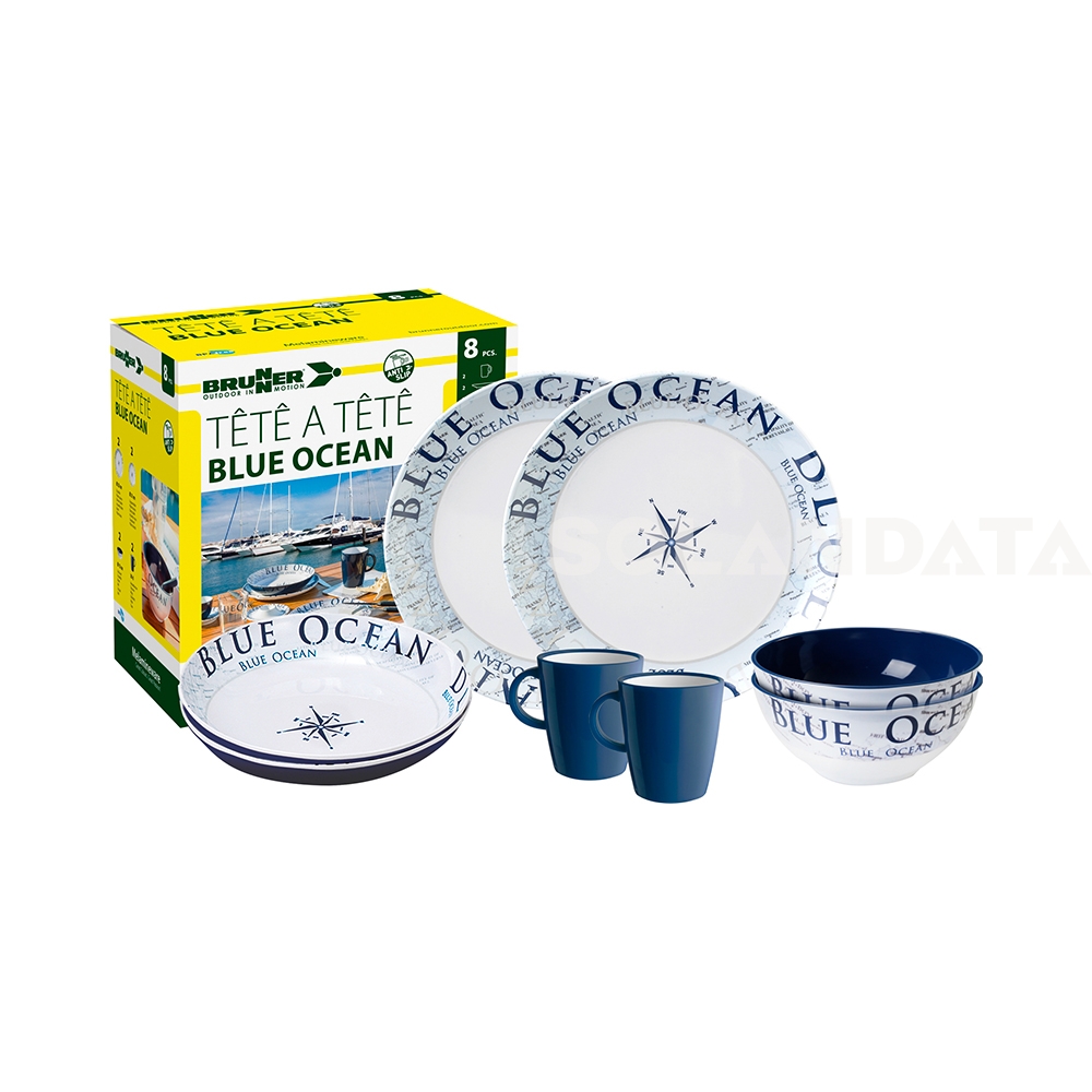 Set Di Stoviglie Blue Ocean - 8 Pezzi